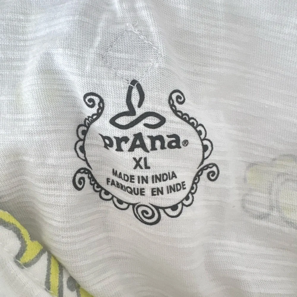 PrAna White Paisley Organic Cotton Drawstring Tunic Dress | XL | Boho Beach